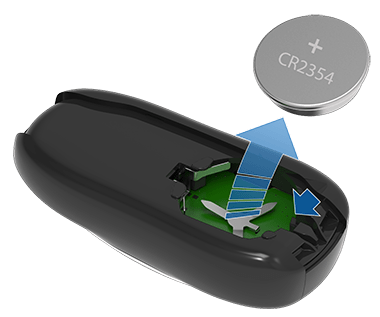 箭头指向已拆下的电池